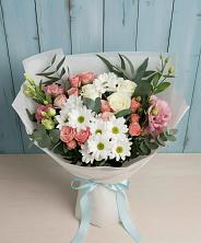 Букет цветов из:  Розы, Лизиантусы и Хризантемы в Тахте