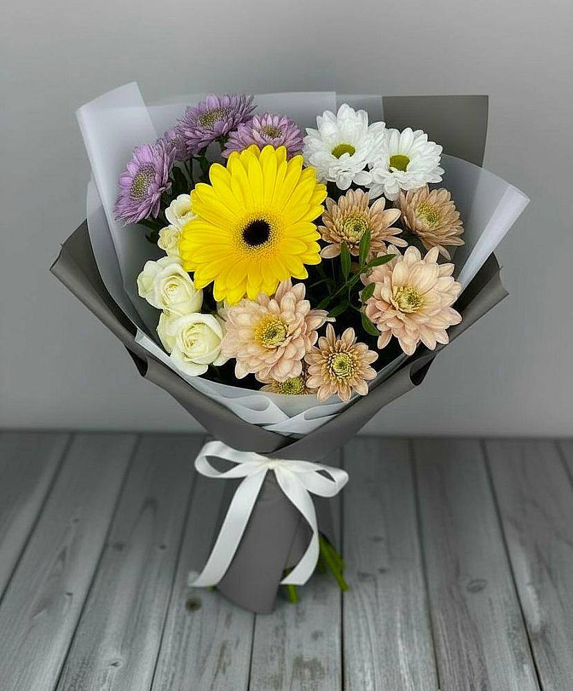 Букет цветов из: Розы, Герберы и Хризантемы в Тахте