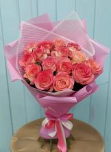 Букет 15 Розовых роз Равель в Тахте